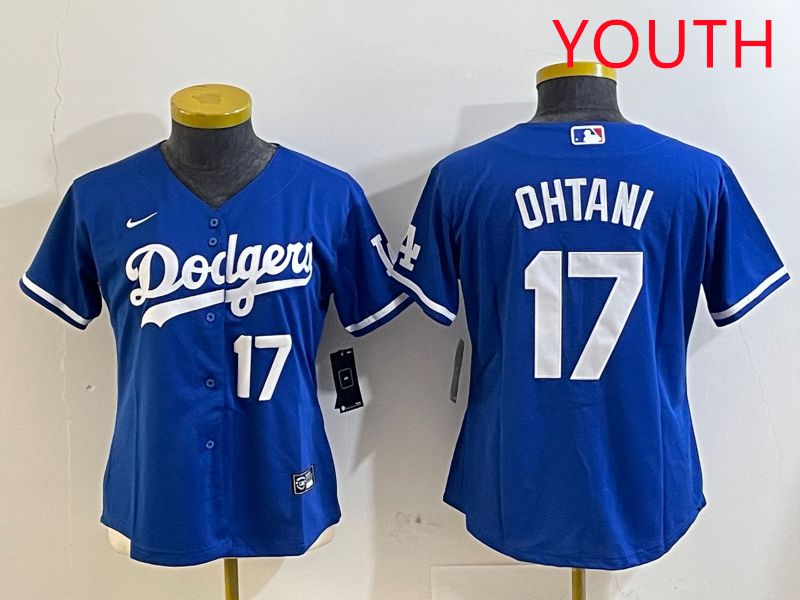 Youth Los Angeles Dodgers #17 Ohtani Blue Game 2025 Nike MLB Jersey style 3189
